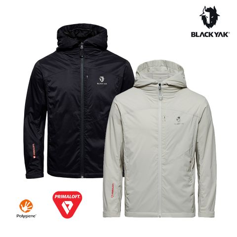 BLACKYAK 男 WINDTAKER PRIMALOFT保暖外套(銀灰米/黑色)-抗菌除臭 輕量透氣 保暖連帽外套-BYDB2MJ206