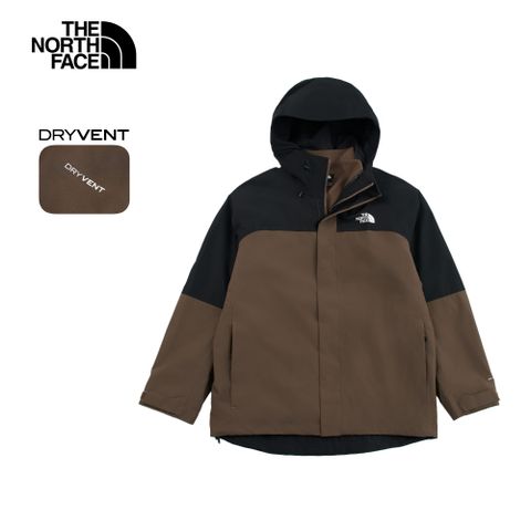 The North Face北面男款棕色DryVent防水透氣抓絨內裡連帽三合一外套｜89ZP5EX