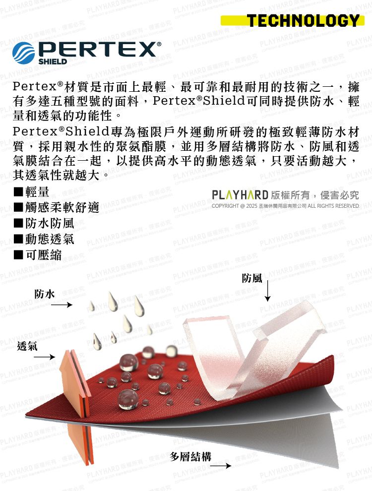 PLAYD PLAYHARDHARDPERTEX®SHIELDPLAYHARDTECHNOLOGYPLAYHARDPLAYHAPLAYHAPertex®材質是市面上最輕最靠和最耐用的技術之一擁有多達五種型號的面料Pertex®Shield可同時供防水、輕量和透氣的功能性Pertex®Shield專為極限戶外運動所研發的極致輕薄防水材質採用親水性的聚氨酯膜並用多層結構將防水、防風和透氣膜結合在一起以提供水平的動態透氣,只要活動越大,其透氣性就越大YHARD提輕量觸感柔軟舒適PLAYHA可壓縮動態透氣防水防風PLAYHARD RPLAYHARD ,PLAY HARD 、 - COPYRIGHT @2025 丞休閒用品有限 ALL RIGHTS RESERVEDPLAYHARD ,PLAYHAPLAYHARD防水公司PLAYHARD高PLAYHARD ,侵必PLAY HARD ,必究 PLAYHA透氣 ,必究PLAY HARD 權害必究。PLAYHAPLAYHARD 版所有。必究PLAYHARD PLAYHAPLAYHARD PLAY HARD 版權所PLAYHARD,必PLAYHARD PLAYHARDPLAYHAPLAYHAPLAYHAPLAYHAPLAYPLAYHA