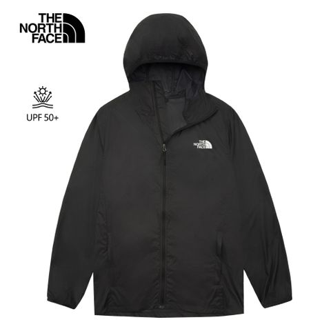 The North Face北面男款黑色UPF防曬連帽外套｜8C0TJK3 抗UV