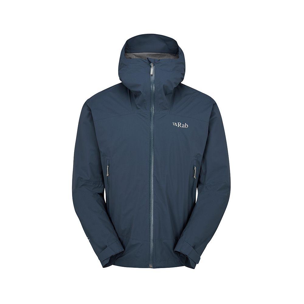 RAB Downpour Light Jacket 輕量防風防水連帽外套 男款 暴風藍 #QWG90