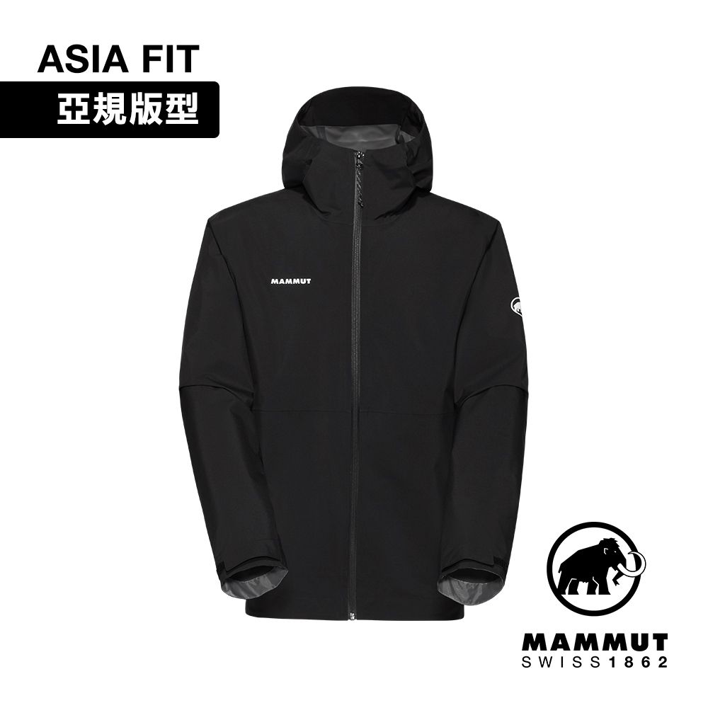 MAMMUT 長毛象 Linard Light HS Hooded Jacket AF Men 輕量防風防水連帽外套 黑色 男款 #1010-31950