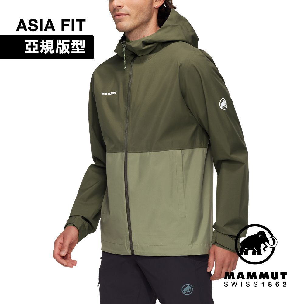 MAMMUT 長毛象 Linard Light HS Hooded Jacket AF Men 輕量防風防水連帽外套 沼澤綠/深沼澤綠 男款 #1010-31950