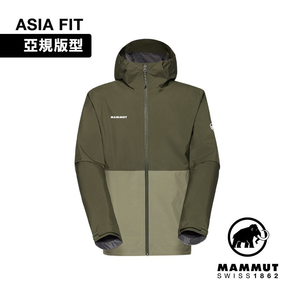 MAMMUT 長毛象 Linard Light HS Hooded Jacket AF Men 輕量防風防水連帽外套 沼澤綠/深沼澤綠 男款 #1010-31950