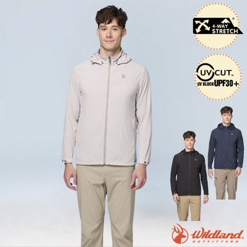 【荒野 WildLand】男 彈性透氣抗UV50輕薄外套/0B31908