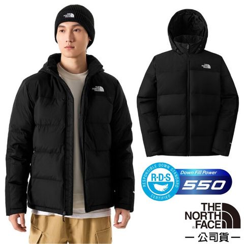 【The North Face】男 輕量防潑水保暖連帽外套.羽絨夾克.大衣/4U82-4H0 宇宙黑 V