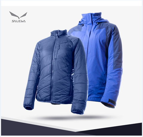 【義大利 SALEWA】 女用兩件式 Gore tex 保暖外套 25010 (6911/8680 亮藍/海軍藍)