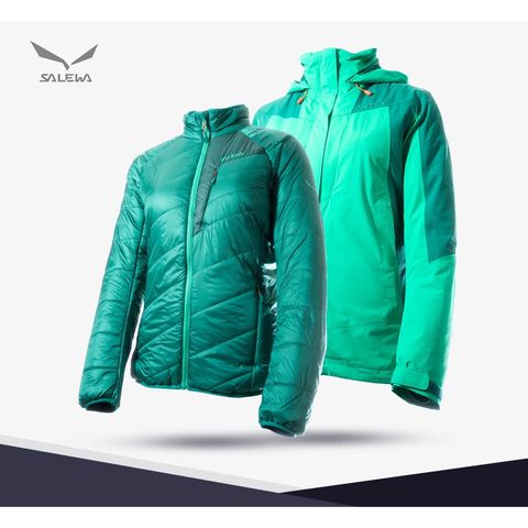 【義大利 SALEWA】 女用兩件式 Gore tex 保暖外套 25010 (5431/5660 瑪瑙綠/祖母綠)