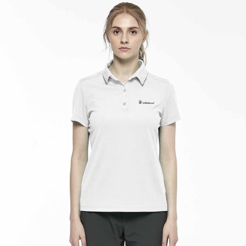 【WILDLAND荒野】女彈性抗UV防蚊POLO上衣白