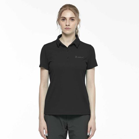 【WILDLAND荒野】女彈性抗UV防蚊POLO上衣黑