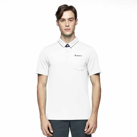 【WILDLAND荒野】男彈性抗UV防蚊POLO上衣白色
