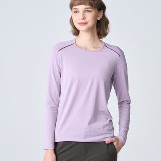 【WILDLAND荒野】女輕能量纖維親膚保暖衣芋紫色