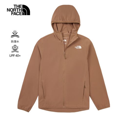 The North Face北面女款棕色DWR防潑水連帽防風外套｜8BW96IH