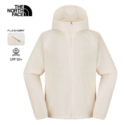 The North Face北面女款米白色UPF防曬防風外套｜8EXDQLI 抗UV