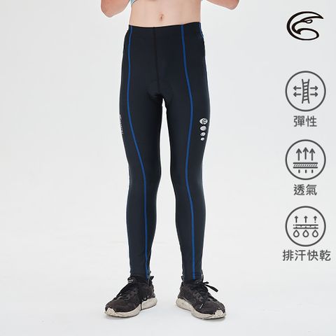 ADISI AP2113063青少年長自行車褲/黑色/藍色線