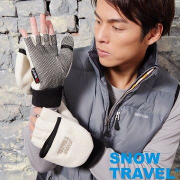 SNOW TRAVEL 雪之旅 []WINDBLOC防風保暖半指兩用手套/卡/L號AR-47