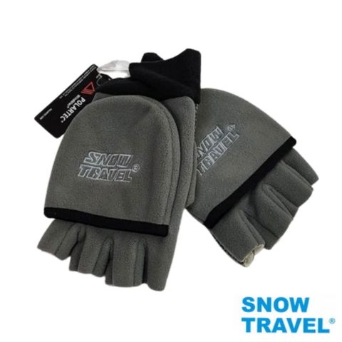 [SNOW TRAVEL]WINDBLOC防風保暖半指兩用手套/灰/L號AR-47