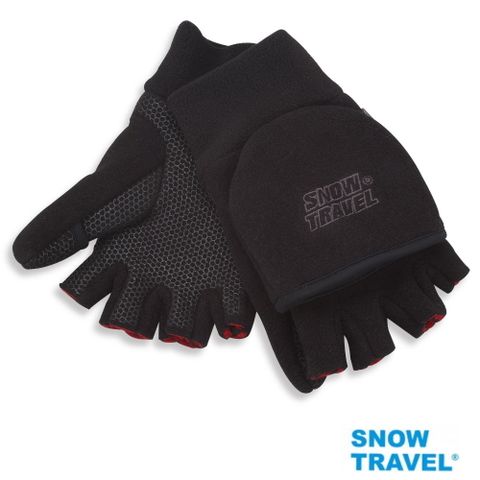 [SNOW TRAVEL]WINDBLOC防風保暖半指兩用手套/黑/L號AR-47