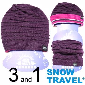 【SNOW TRAVEL】超保暖雙面圍脖三用帽/紫/AR-66/時尚多用