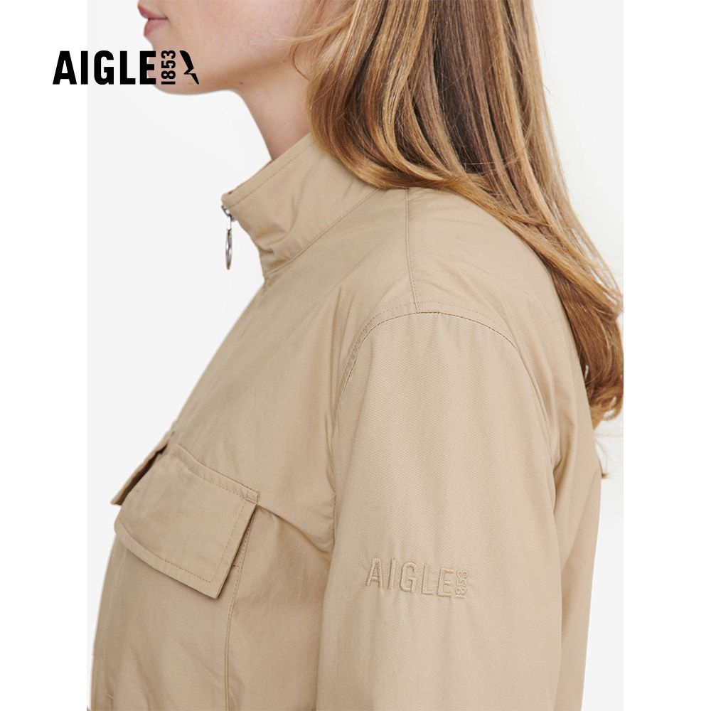 AIGLE 女 休閒外套AG-FAU61A150 卡其(女外套 休閒外套 工裝外套)
