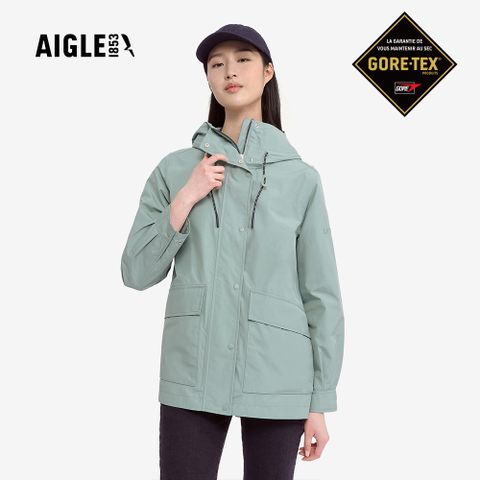 【AIGLE】女 GORE-TEX 防水透氣外套｜AG-4A205A185 青瓷綠