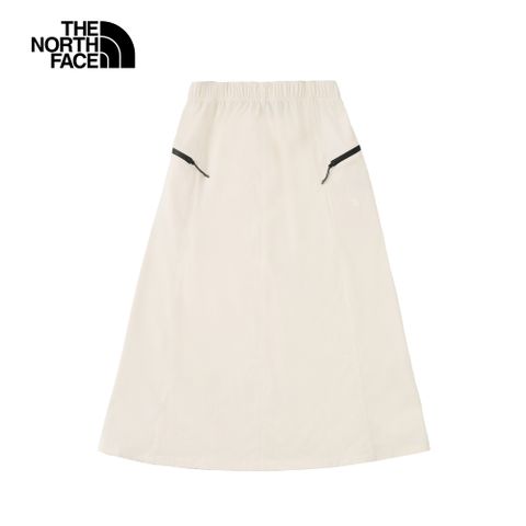 The North Face北面女款米白色DWR防潑水長裙｜8DGTQLI
