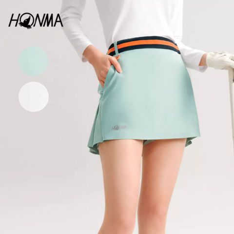 HONMA 本間高爾夫 女款防防潑水短裙 日本高爾夫球專櫃品牌(XS~L 白色 薄荷綠 HWKC902R709)