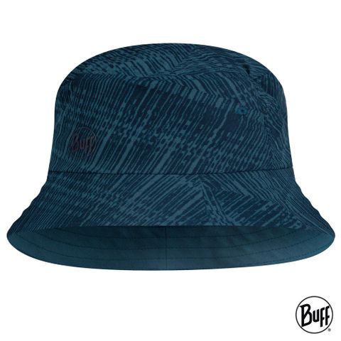 [西班牙 BUFF] 可收納漁夫帽-暗藍刷紋 BF122591-707 #可捲收 #防曬帽 #遮陽帽