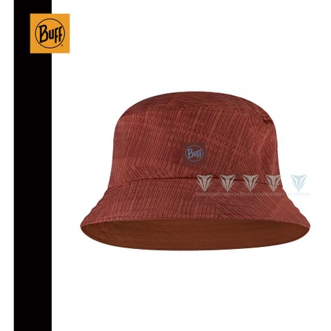 【BUFF】 BF122591 可收納漁夫帽-赭紅刷紋