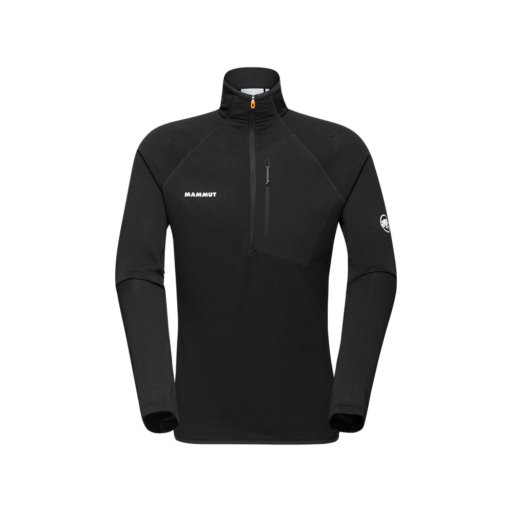MAMMUT 長毛象 Aenergy Light Half Zip AF 保暖長袖半拉排汗衣 黑色 男款 #1014-05500
