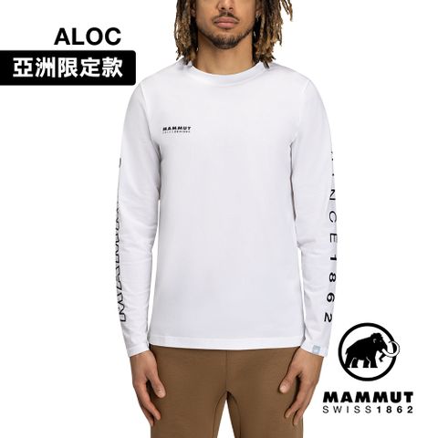 MAMMUT 長毛象 QD Logo Print LS AF 快乾LOGO長袖T恤 白/黑PRT3 男款 #1016-01030