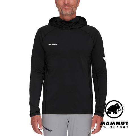 【Mammut 長毛象】Selun FL Sun Hoody Men 機能套頭連帽上衣 黑色 男款 #1016-01420