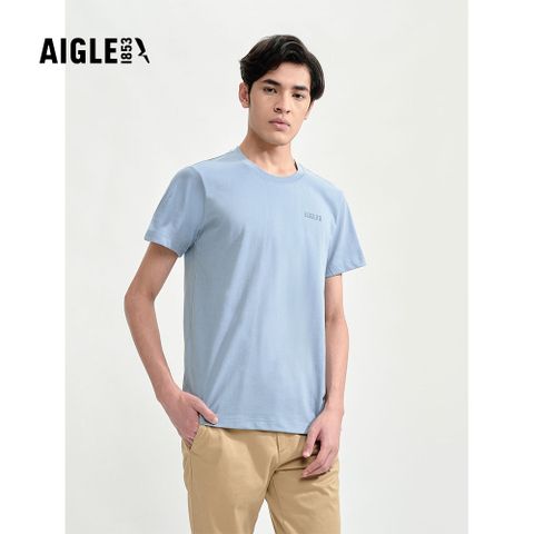 【AIGLE】男 快乾抗菌短袖T恤 AG-3A161A066 天空藍(男裝 快乾抗菌 短袖T恤)