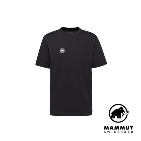 【Mammut 長毛象】Mammut Base Guarantee 1974 有機棉休閒短袖T恤 男 黑色 #1017-07200