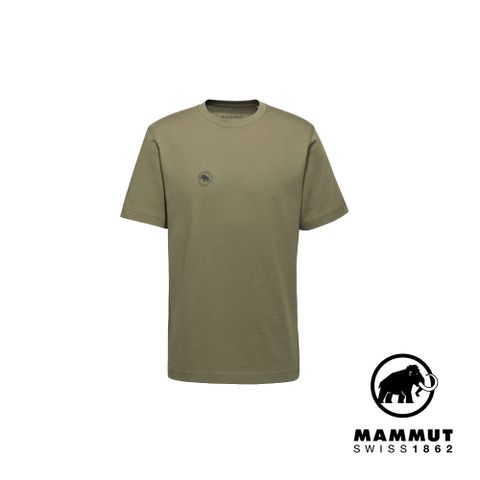 【Mammut 長毛象】Mammut Base Guarantee 1974 有機棉休閒短袖T恤 男 沼澤綠 #1017-07200