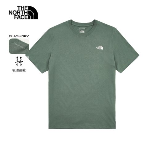 The North Face 北面 男款綠色吸濕排汗短袖T恤｜89QVHCH 排汗衫