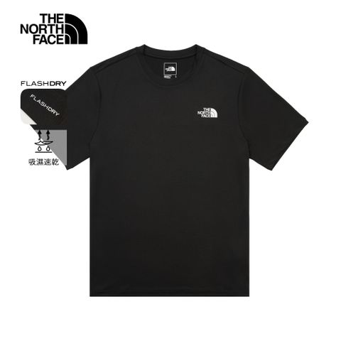 The North Face北面男款黑色吸濕排汗短袖T恤｜8DG6JK3 排汗衫