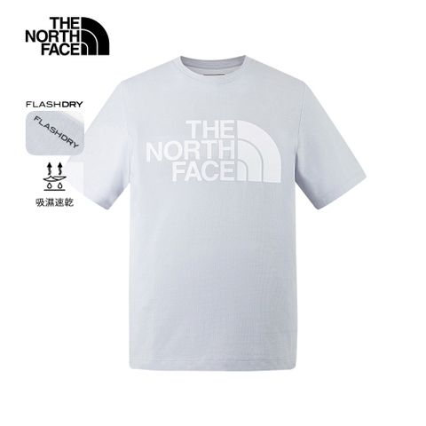 The North Face北面男款灰色吸濕排汗短袖T恤｜88GY0TI 排汗衫