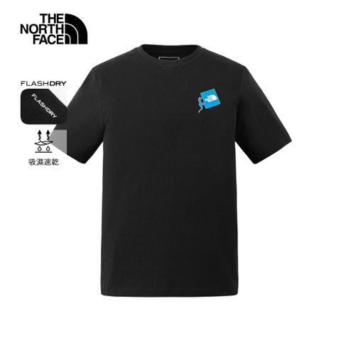 The North Face北面男款黑色吸濕排汗短袖T恤｜8D7CJK3 排汗衫