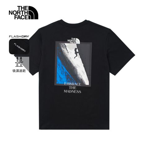 The North Face北面男款黑色吸濕排汗短袖T恤｜8D7BJK3 排汗衫