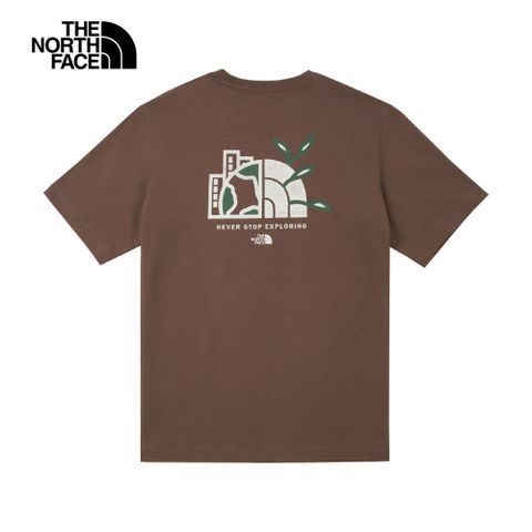 The North Face 北面 男女款棕色純棉舒適透氣短袖T恤｜8DEU1OI