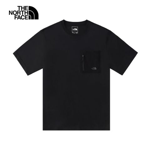 The North Face北面男款黑色純棉舒適透氣短袖T恤｜8C7TJK3