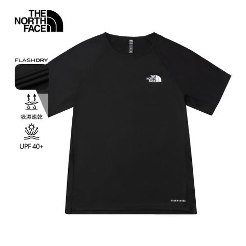 The North Face北面男款黑色UPF防曬短袖T恤｜8DFYJK3 抗UV