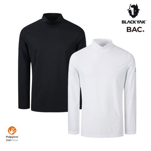 【BLACKYAK】男 ICE FRESH小高領長袖上衣(黑色/白色)-涼感透氣 抗菌除臭 底層衣 長袖T恤|BYEB1MC702