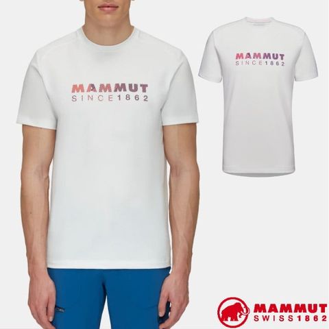 【MAMMUT 長毛象】男款 Trovat 輕量吸濕排汗短袖圓領休閒衫/1017-05250-00729 白