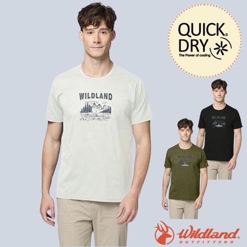 【荒野 WildLand】男 輕量抗UV吸排快乾機能印花T/0B31652