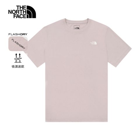 The North Face北面男款灰色吸濕排汗短袖T恤｜89QV1OA 排汗衫