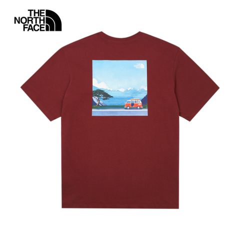 The North Face北面男女款紅色純棉短袖T恤｜8DC20VO