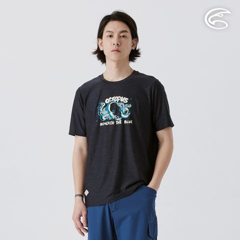 ADISI 男浪花洞洞短袖圓領透氣圖T AL2511010 藍黑 (M-3XL)