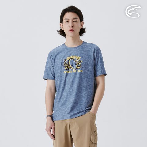 ADISI 男浪花洞洞短袖圓領透氣圖T AL2511010 牛仔藍 (S-3XL)